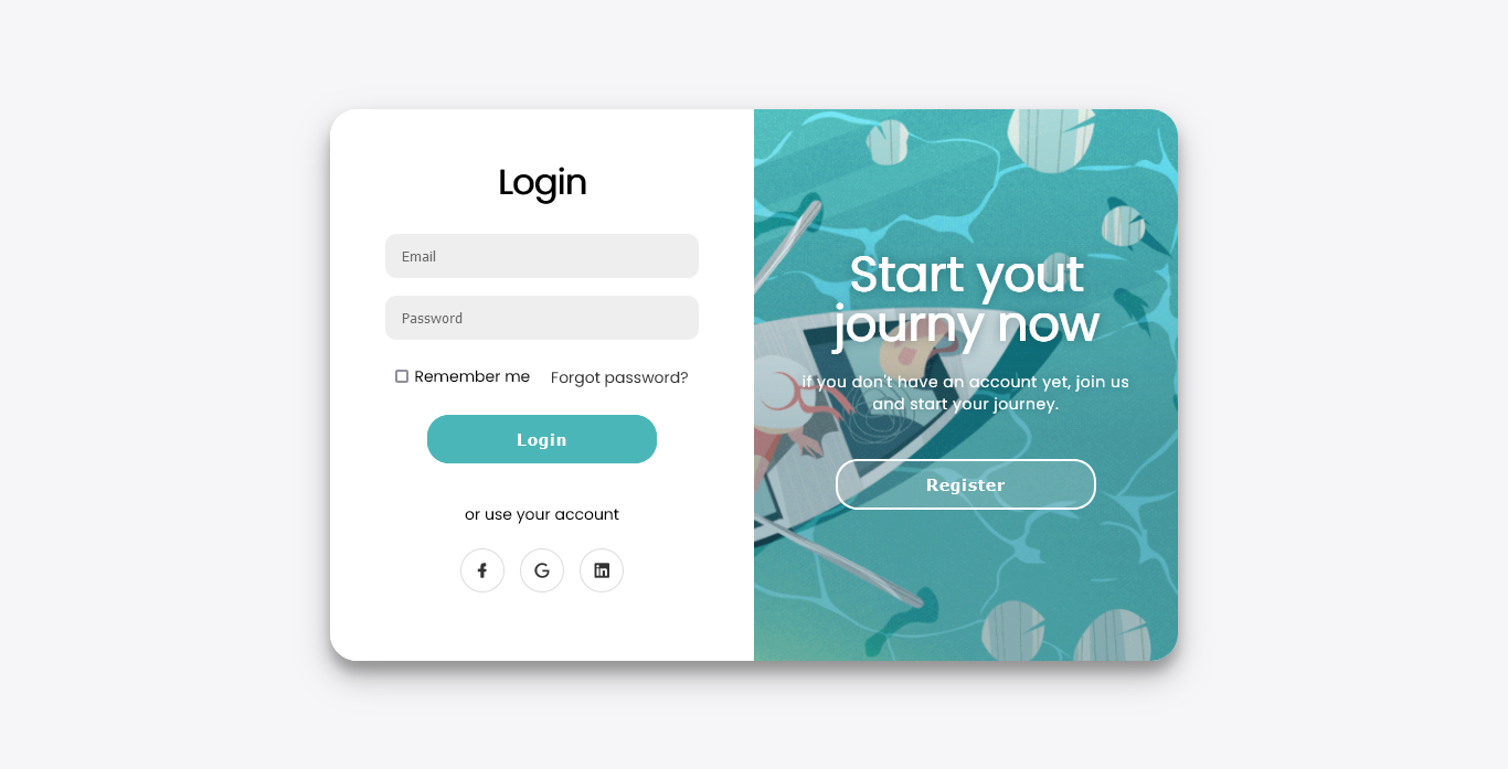 doubble slider animated login and rejester page